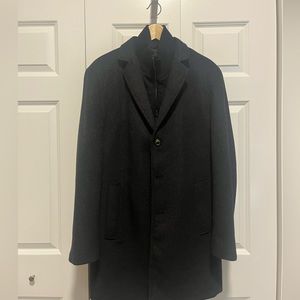 Jos A Bank Black Wool Coat 40R